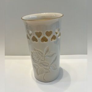 Vintage Lenox Hearts Collection Small Vase Hearts & Flowers Gold Trim USA